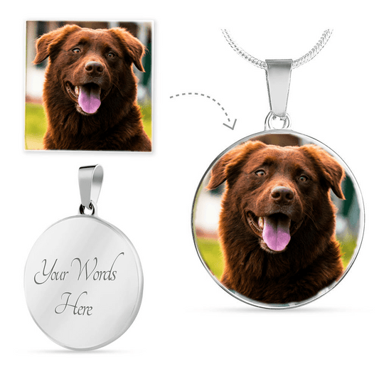 Custom Photo Round Necklace – Personalized Round Pendant - SixCat