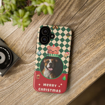 Christmas Pet Photo Phone Case — "Merry Christmas" Holiday Phone Cover