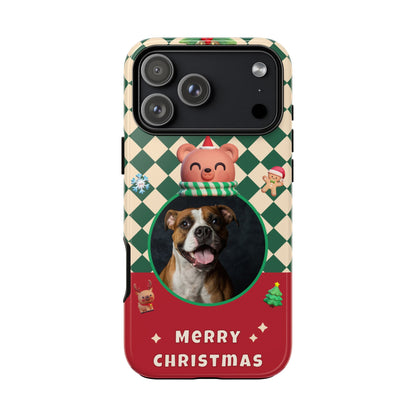 Christmas Pet Photo Phone Case — "Merry Christmas" Holiday Phone Cover