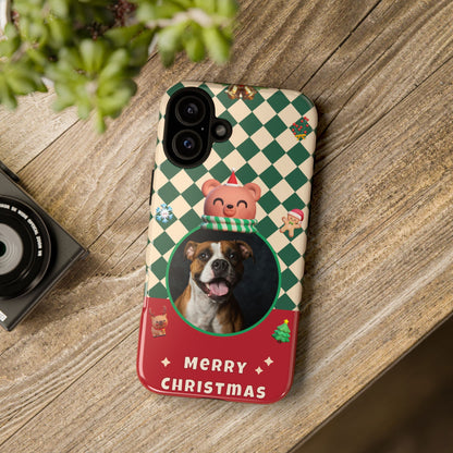 Christmas Pet Photo Phone Case — "Merry Christmas" Holiday Phone Cover