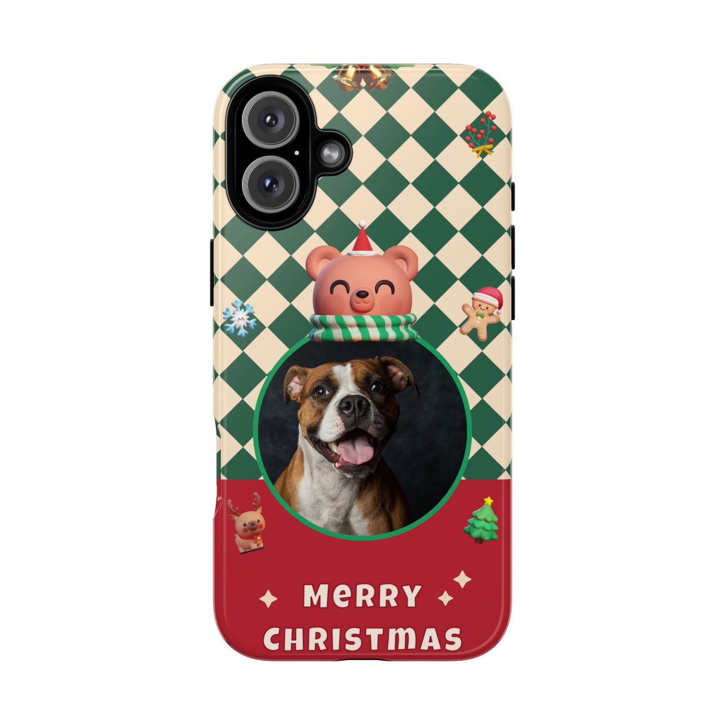 Christmas Pet Photo Phone Case — "Merry Christmas" Holiday Phone Cover