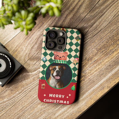 Christmas Pet Photo Phone Case — "Merry Christmas" Holiday Phone Cover