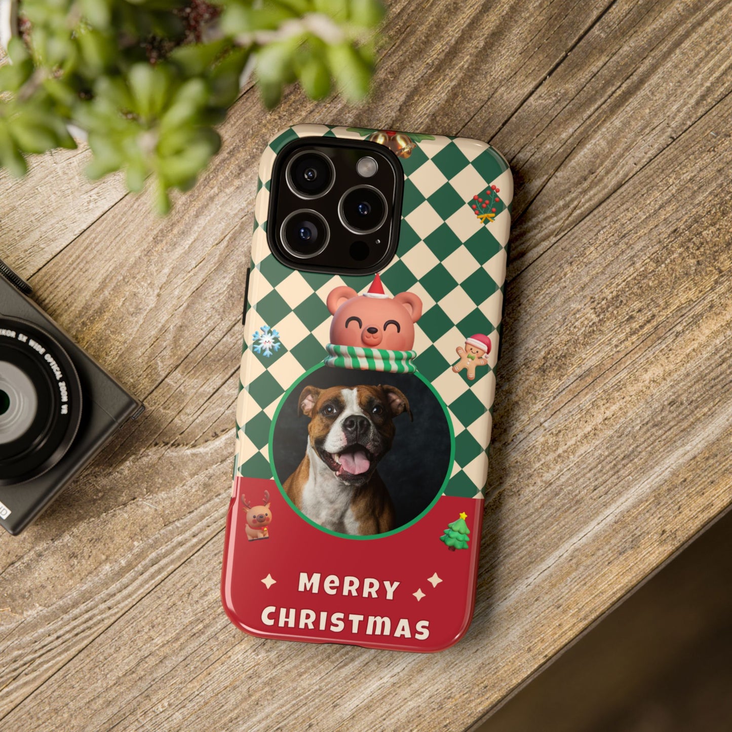 Christmas Pet Photo Phone Case — "Merry Christmas" Holiday Phone Cover