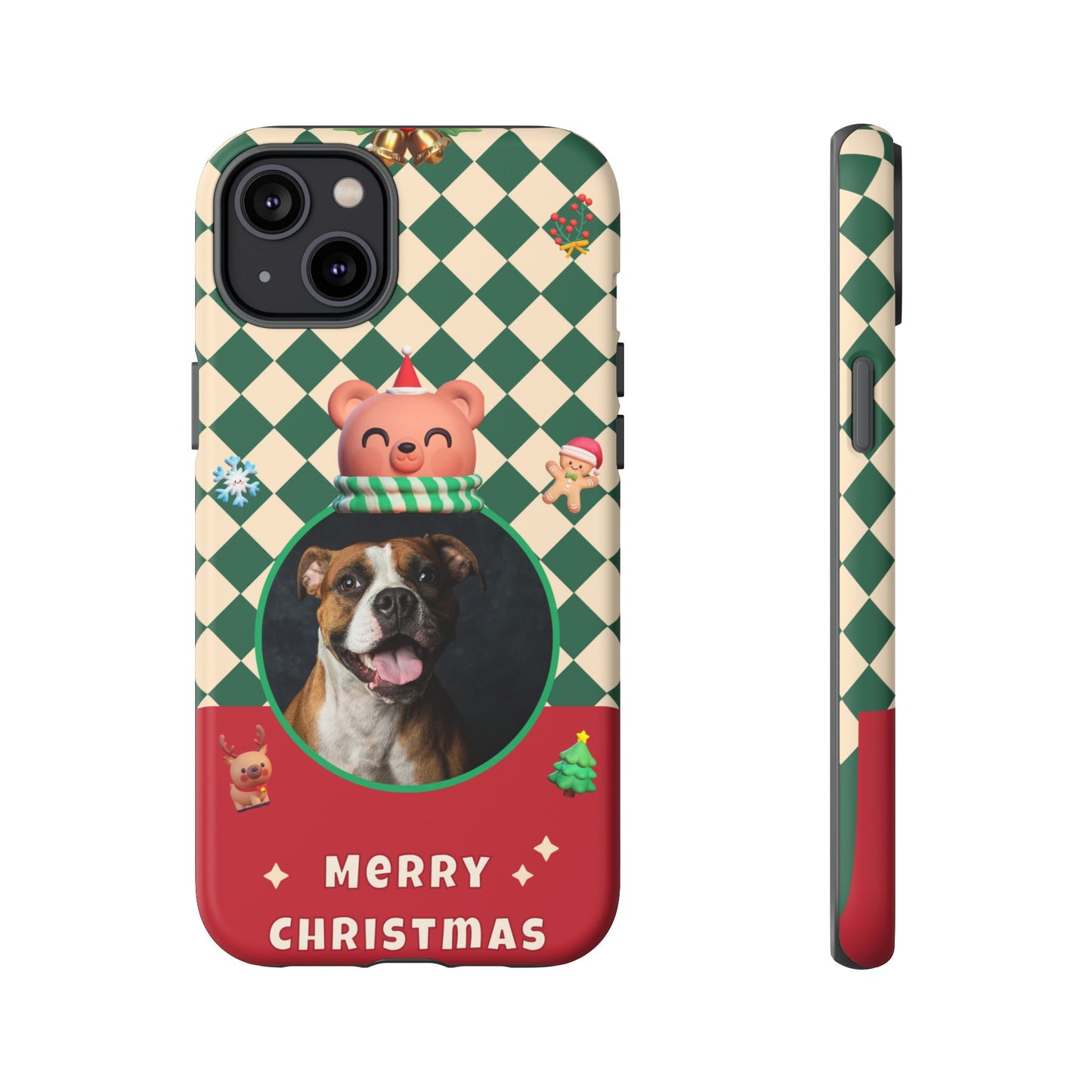 Christmas Pet Photo Phone Case — "Merry Christmas" Holiday Phone Cover