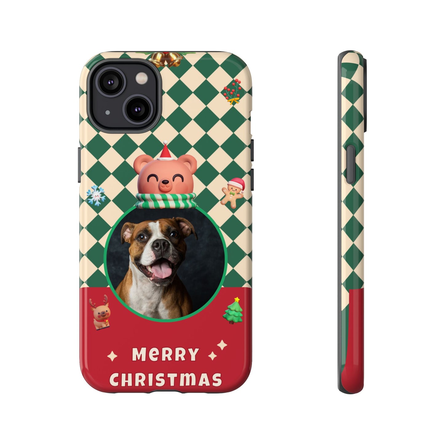Christmas Pet Photo Phone Case — "Merry Christmas" Holiday Phone Cover