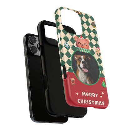 Christmas Pet Photo Phone Case — "Merry Christmas" Holiday Phone Cover