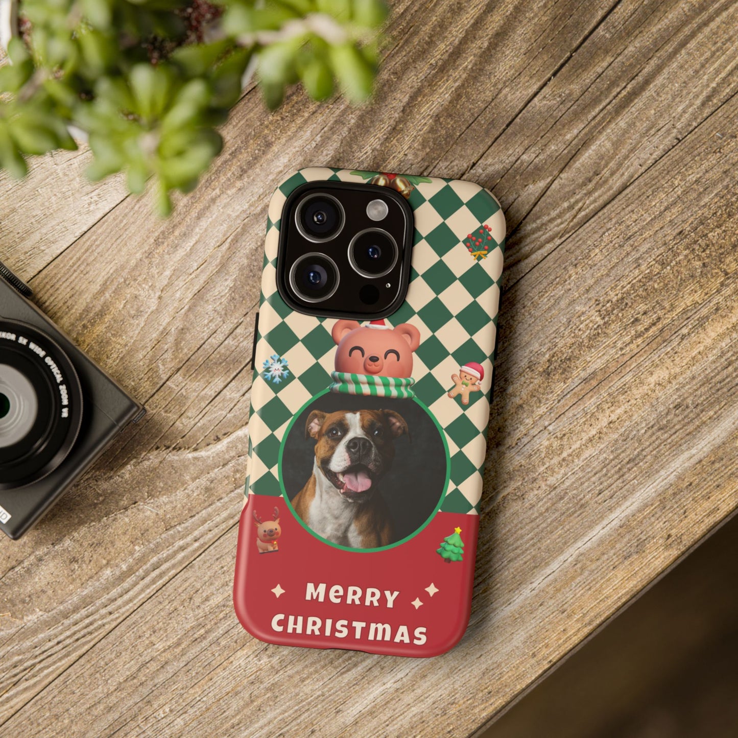 Christmas Pet Photo Phone Case — "Merry Christmas" Holiday Phone Cover