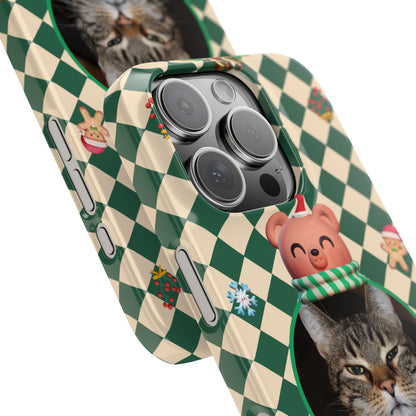 Slim Phone Case — Personalized Merry Christmas Pet Photo Holiday Phone Cover - SixCat