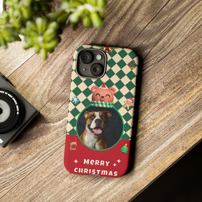 Christmas Pet Photo Phone Case — "Merry Christmas" Holiday Phone Cover
