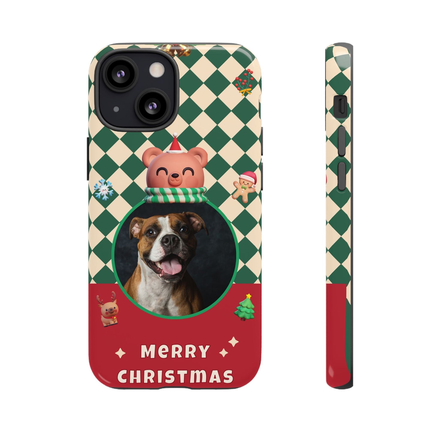 Christmas Pet Photo Phone Case — "Merry Christmas" Holiday Phone Cover