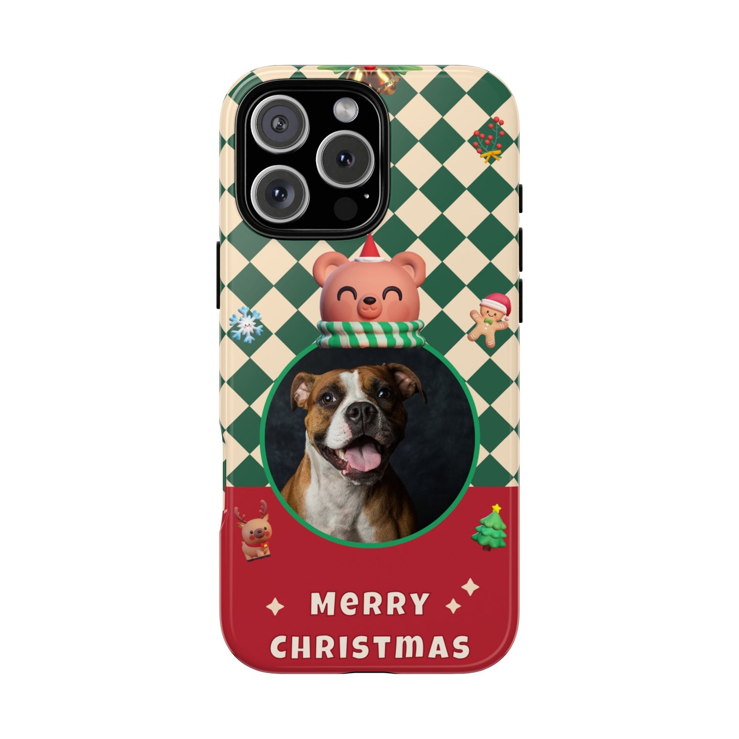 Christmas Pet Photo Phone Case — "Merry Christmas" Holiday Phone Cover