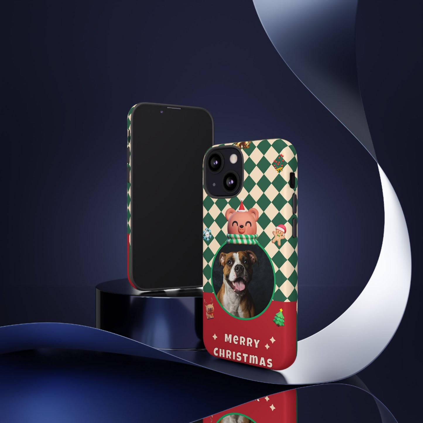 Christmas Pet Photo Phone Case — "Merry Christmas" Holiday Phone Cover