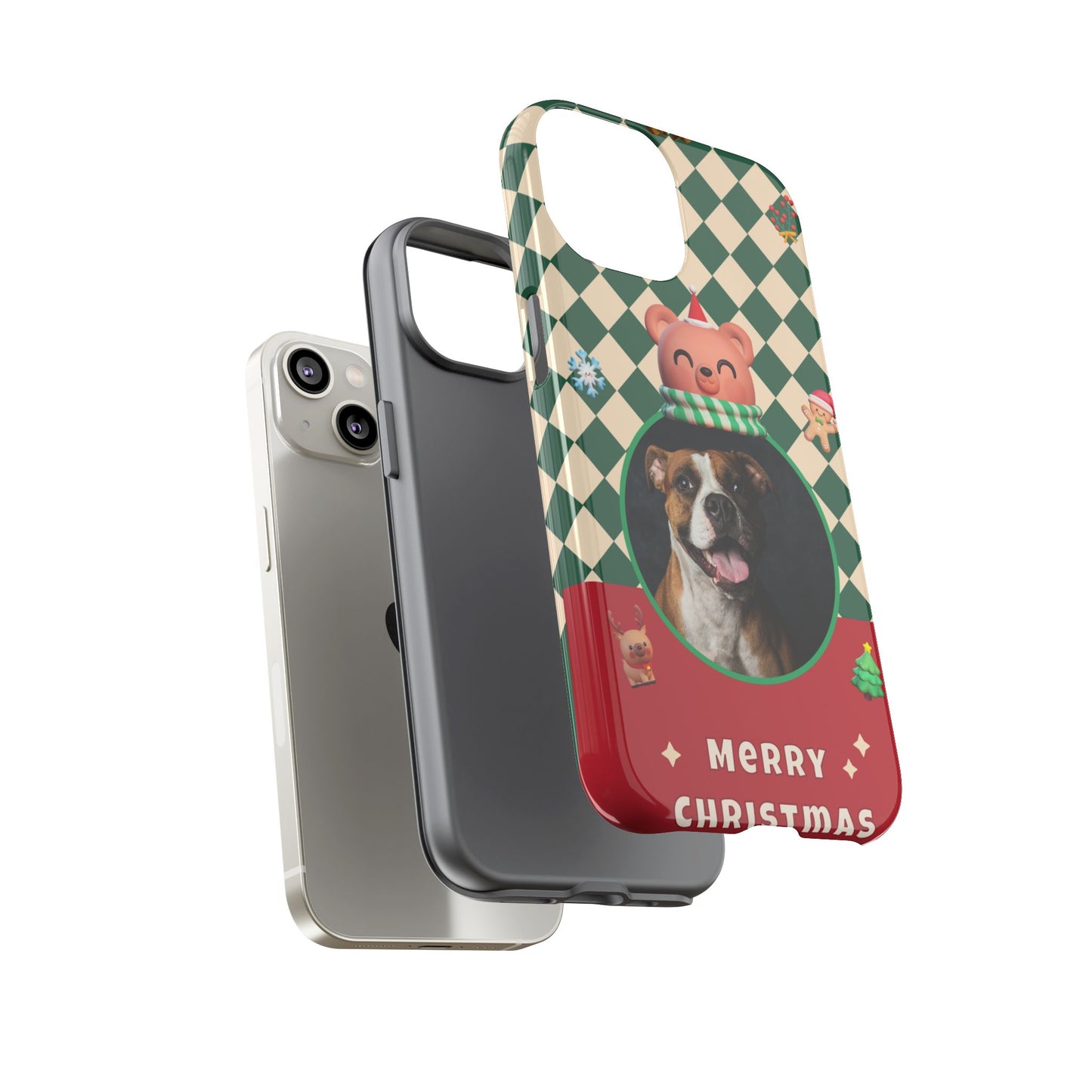 Christmas Pet Photo Phone Case — "Merry Christmas" Holiday Phone Cover
