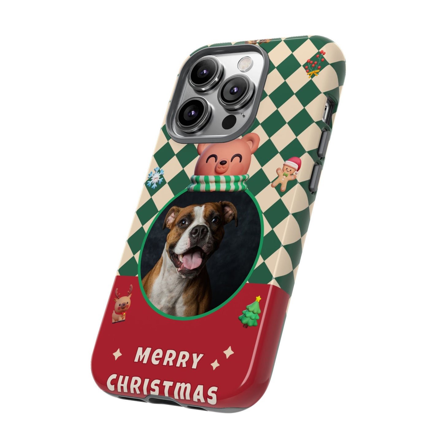 Christmas Pet Photo Phone Case — "Merry Christmas" Holiday Phone Cover