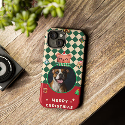 Christmas Pet Photo Phone Case — "Merry Christmas" Holiday Phone Cover