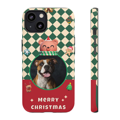 Christmas Pet Photo Phone Case — "Merry Christmas" Holiday Phone Cover