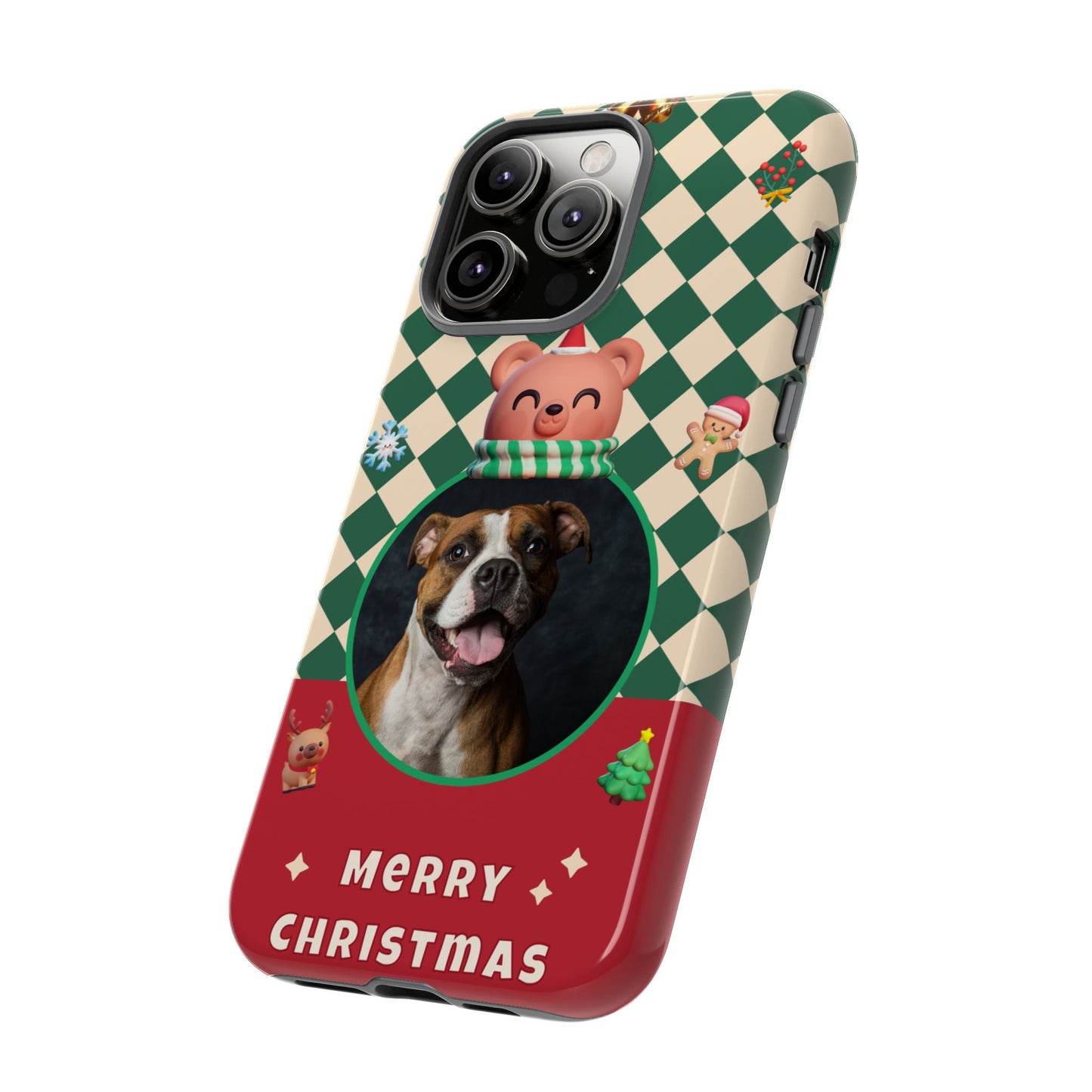 Christmas Pet Photo Phone Case — "Merry Christmas" Holiday Phone Cover
