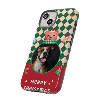 Christmas Pet Photo Phone Case — "Merry Christmas" Holiday Phone Cover