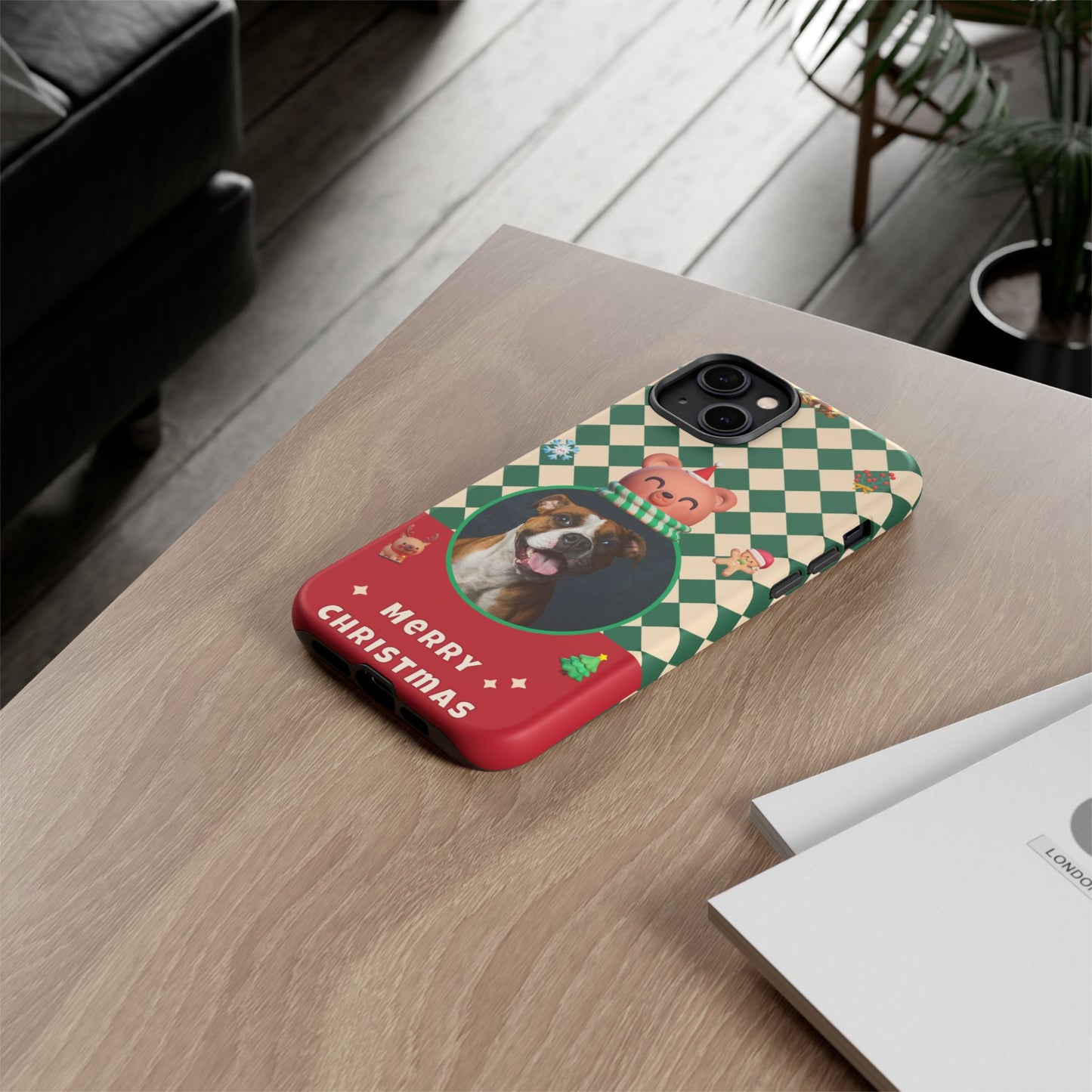 Christmas Pet Photo Phone Case — "Merry Christmas" Holiday Phone Cover