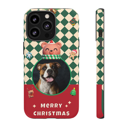 Christmas Pet Photo Phone Case — "Merry Christmas" Holiday Phone Cover