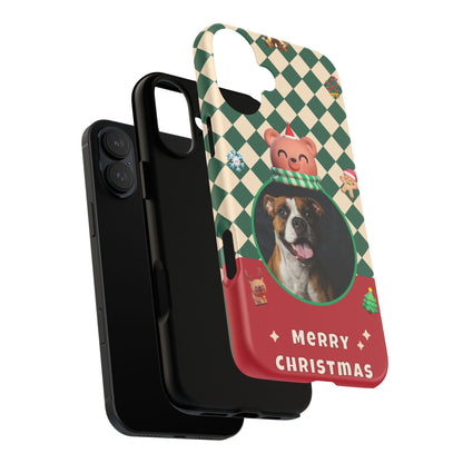 Christmas Pet Photo Phone Case — "Merry Christmas" Holiday Phone Cover