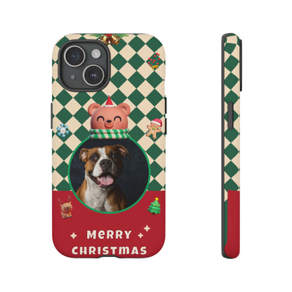 Christmas Pet Photo Phone Case — "Merry Christmas" Holiday Phone Cover