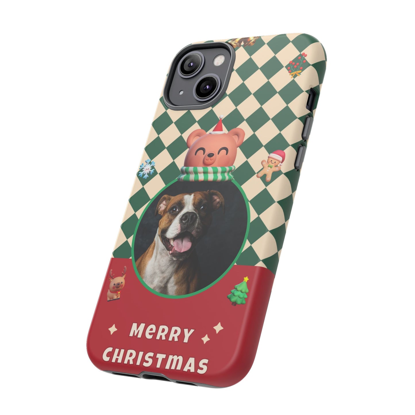 Christmas Pet Photo Phone Case — "Merry Christmas" Holiday Phone Cover
