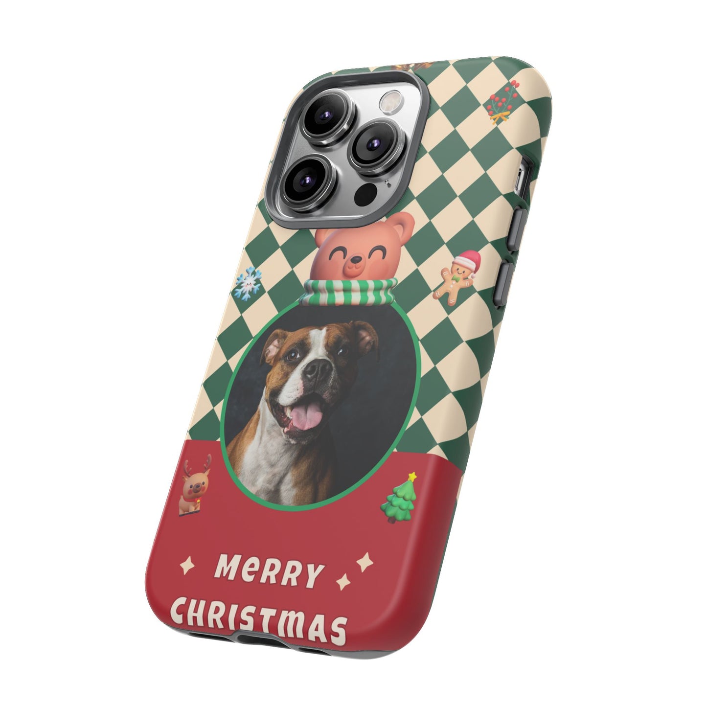 Christmas Pet Photo Phone Case — "Merry Christmas" Holiday Phone Cover