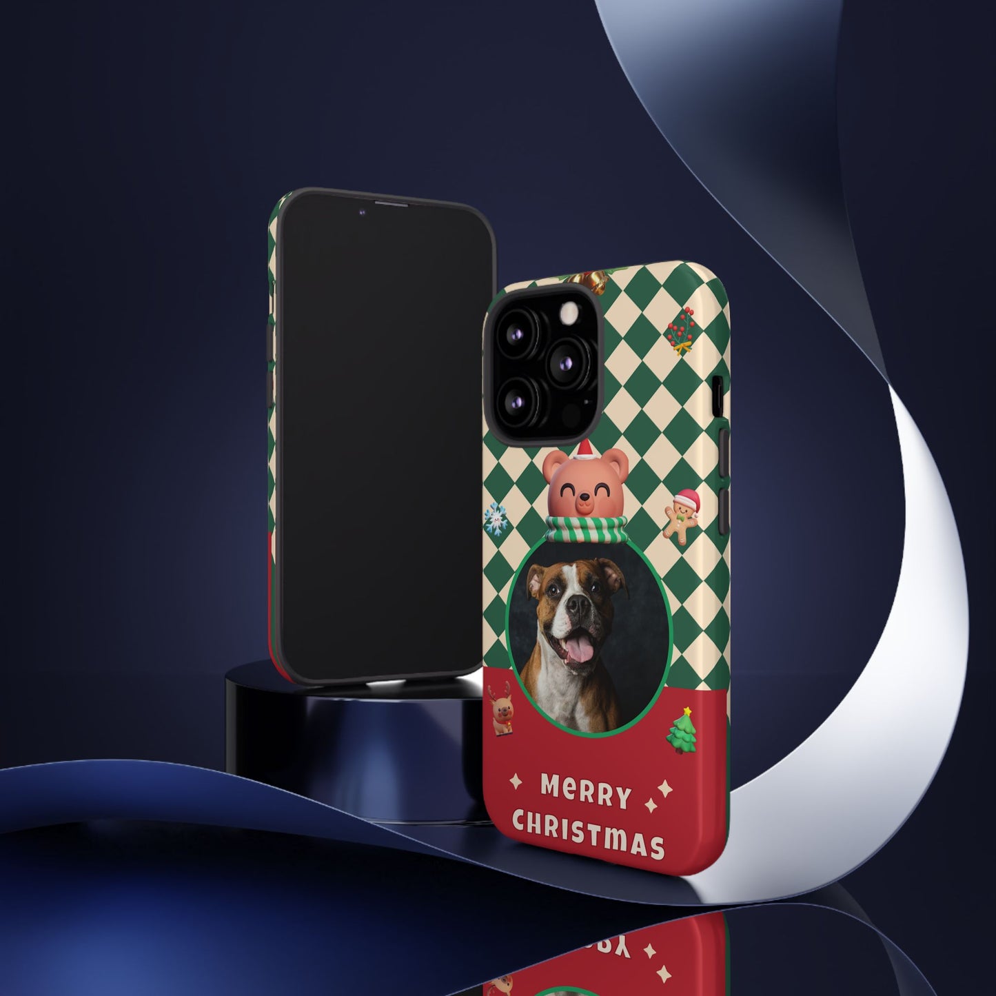 Christmas Pet Photo Phone Case — "Merry Christmas" Holiday Phone Cover