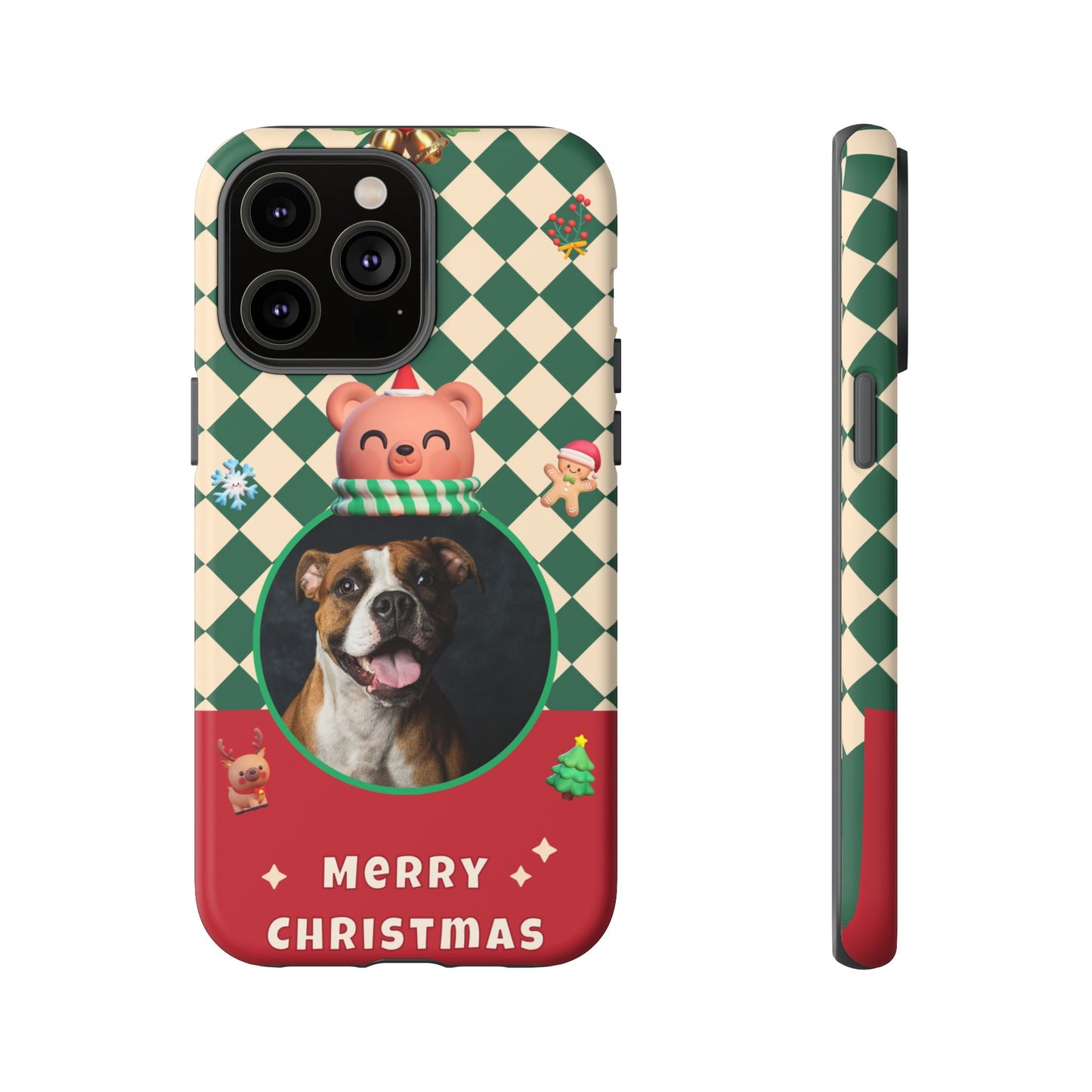 Christmas Pet Photo Phone Case — "Merry Christmas" Holiday Phone Cover