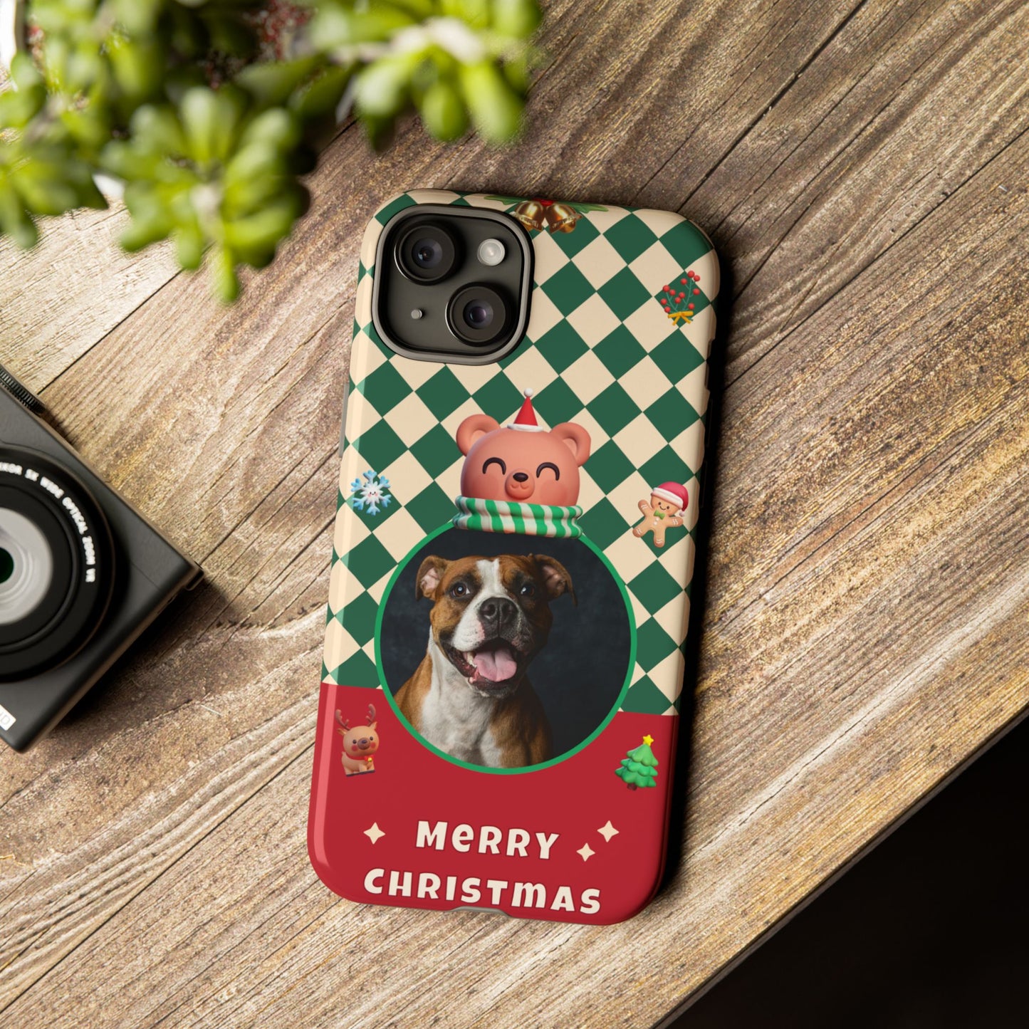 Christmas Pet Photo Phone Case — "Merry Christmas" Holiday Phone Cover