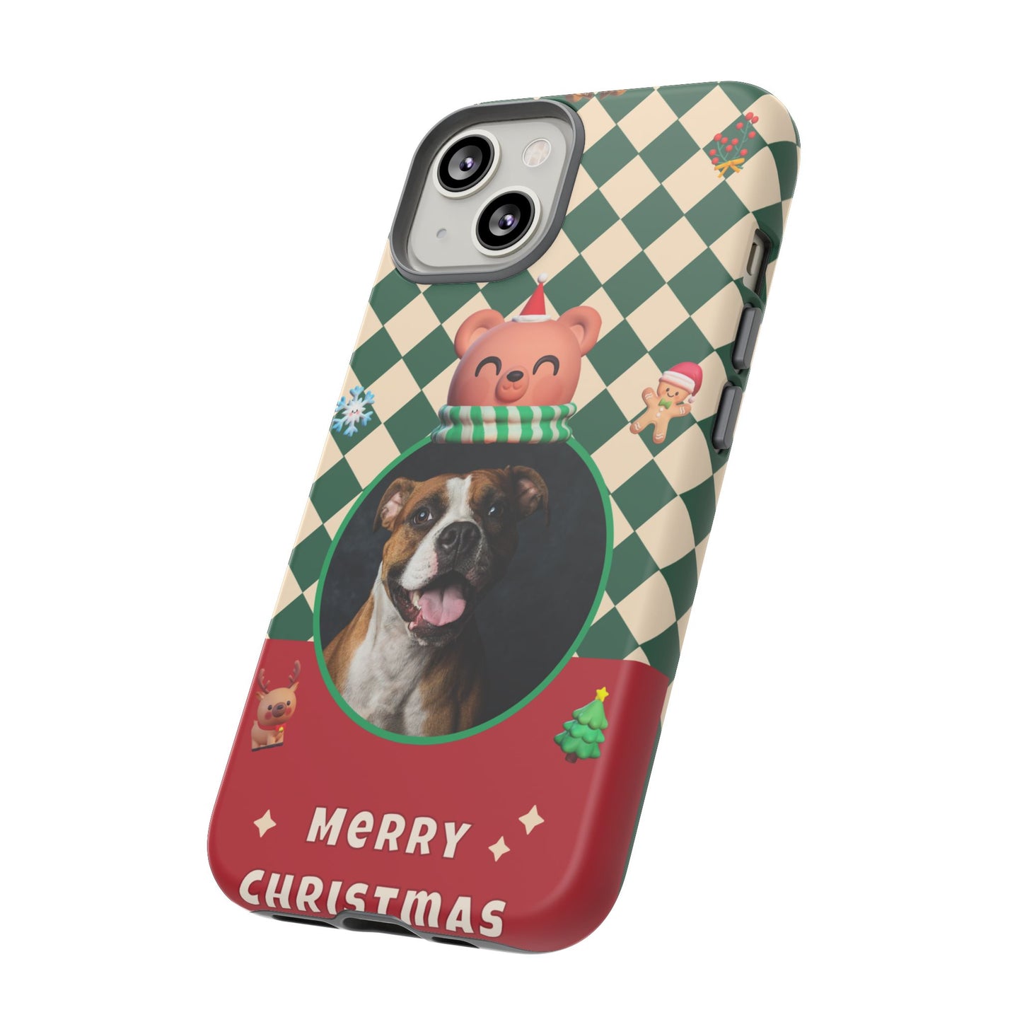 Christmas Pet Photo Phone Case — "Merry Christmas" Holiday Phone Cover