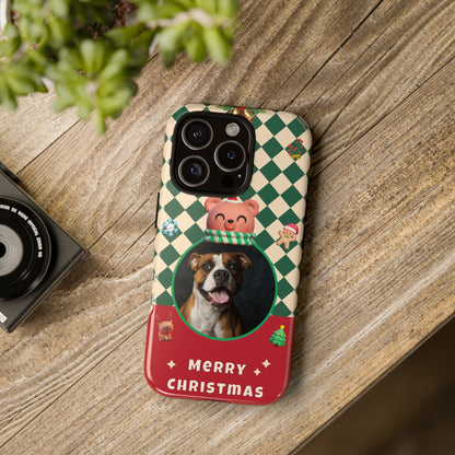 Christmas Pet Photo Phone Case — "Merry Christmas" Holiday Phone Cover