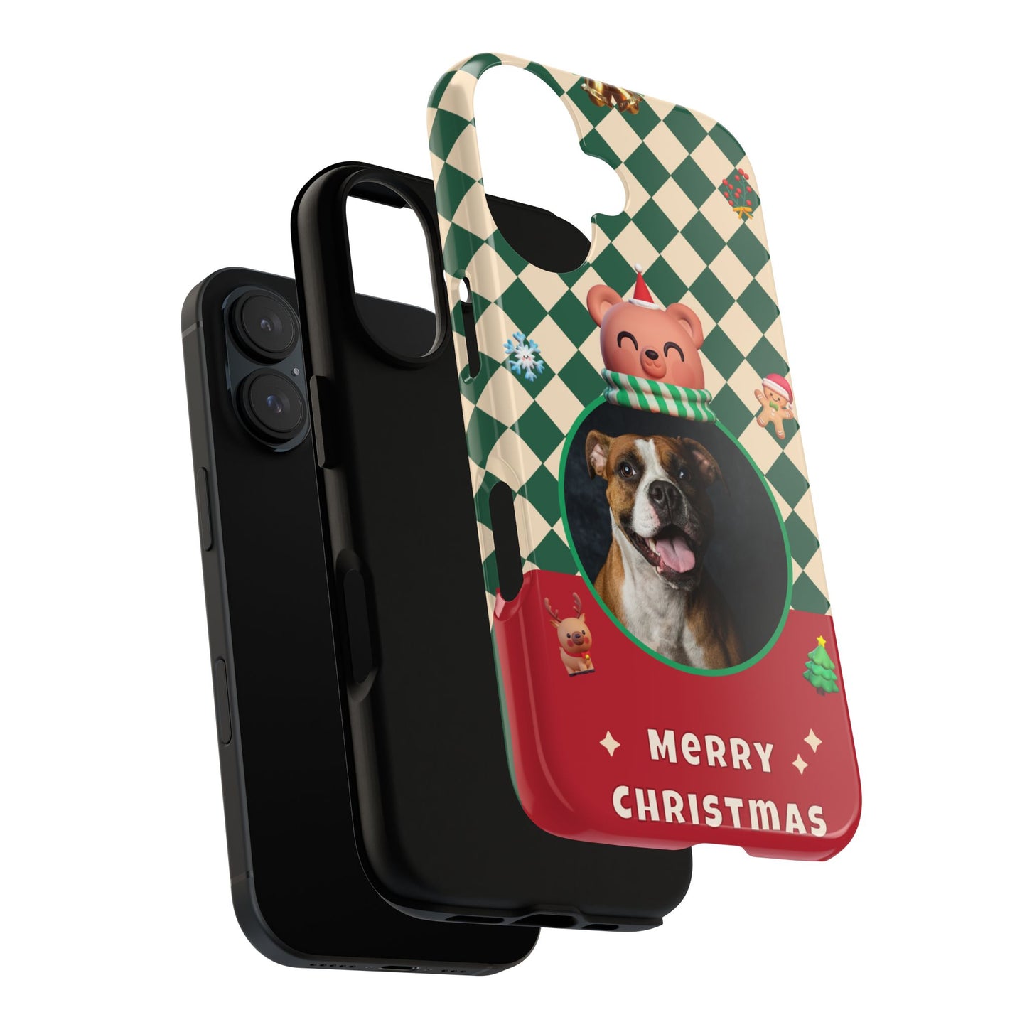 Christmas Pet Photo Phone Case — "Merry Christmas" Holiday Phone Cover