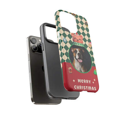 Christmas Pet Photo Phone Case — "Merry Christmas" Holiday Phone Cover