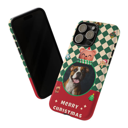 Christmas Pet Photo Phone Case — "Merry Christmas" Holiday Phone Cover