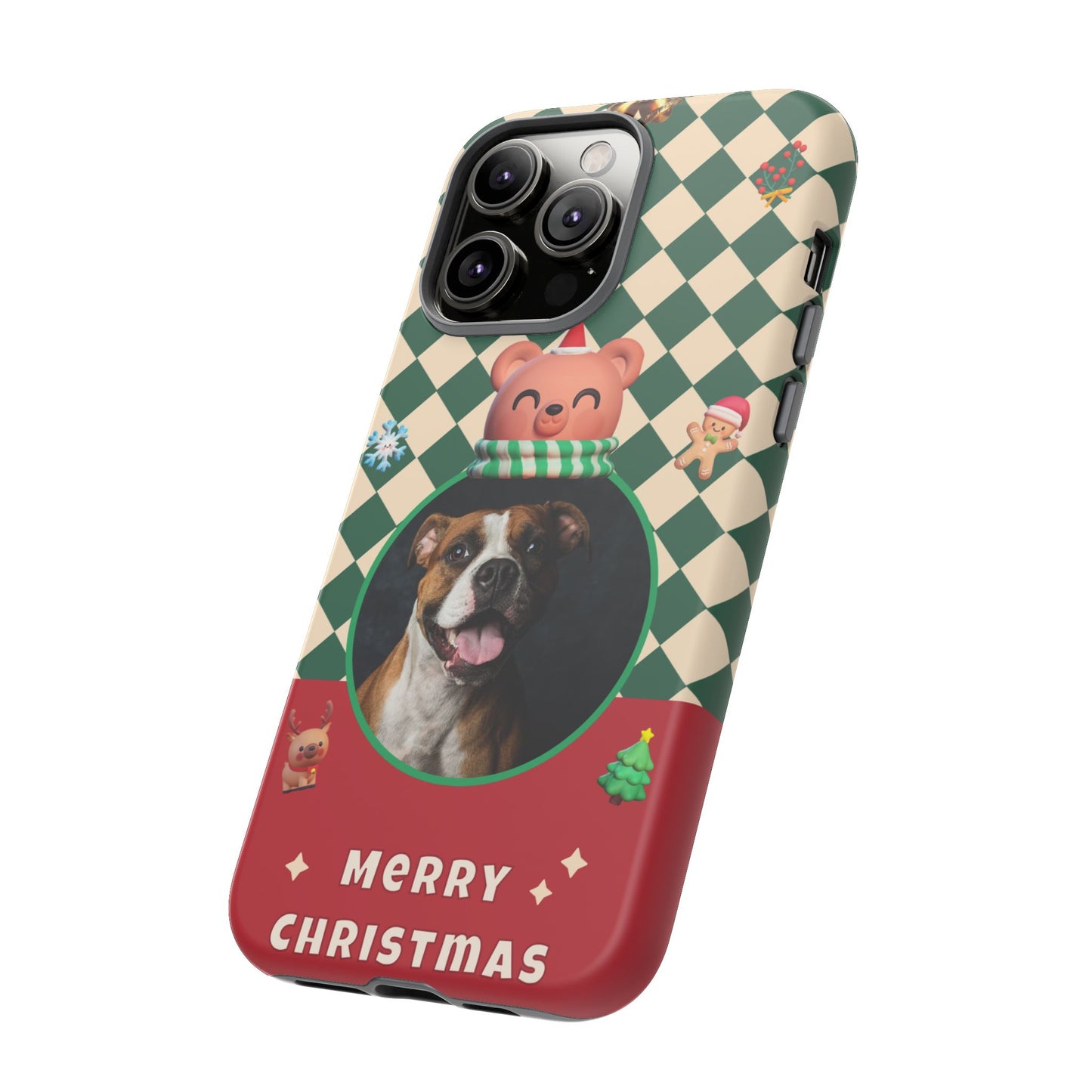 Christmas Pet Photo Phone Case — "Merry Christmas" Holiday Phone Cover