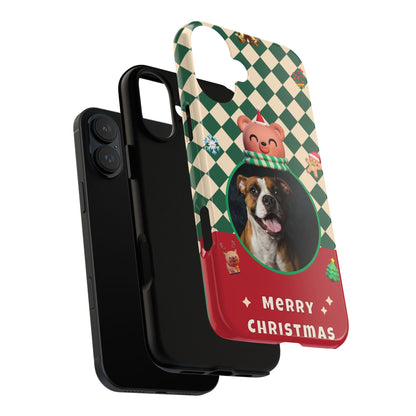 Christmas Pet Photo Phone Case — "Merry Christmas" Holiday Phone Cover