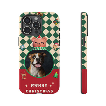 Christmas Pet Photo Phone Case — "Merry Christmas" Holiday Phone Cover