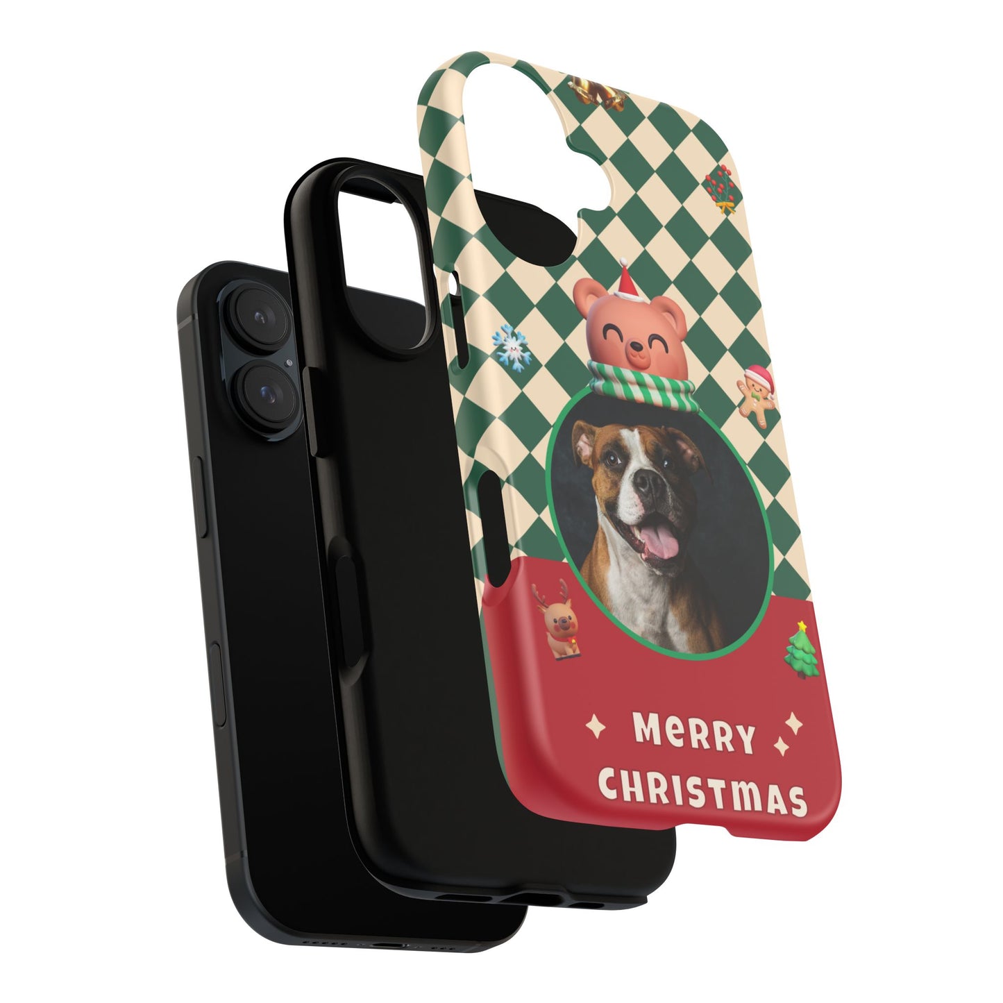 Christmas Pet Photo Phone Case — "Merry Christmas" Holiday Phone Cover