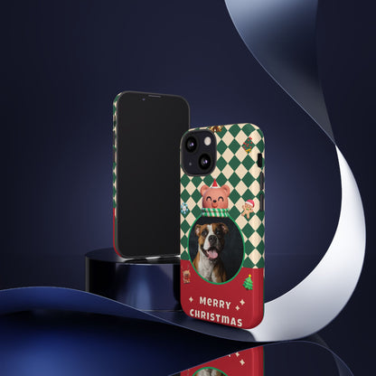 Christmas Pet Photo Phone Case — "Merry Christmas" Holiday Phone Cover