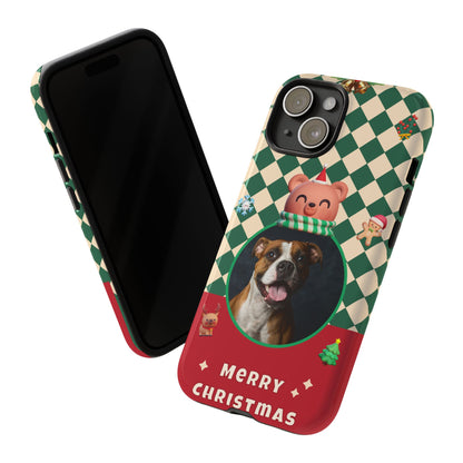 Christmas Pet Photo Phone Case — "Merry Christmas" Holiday Phone Cover