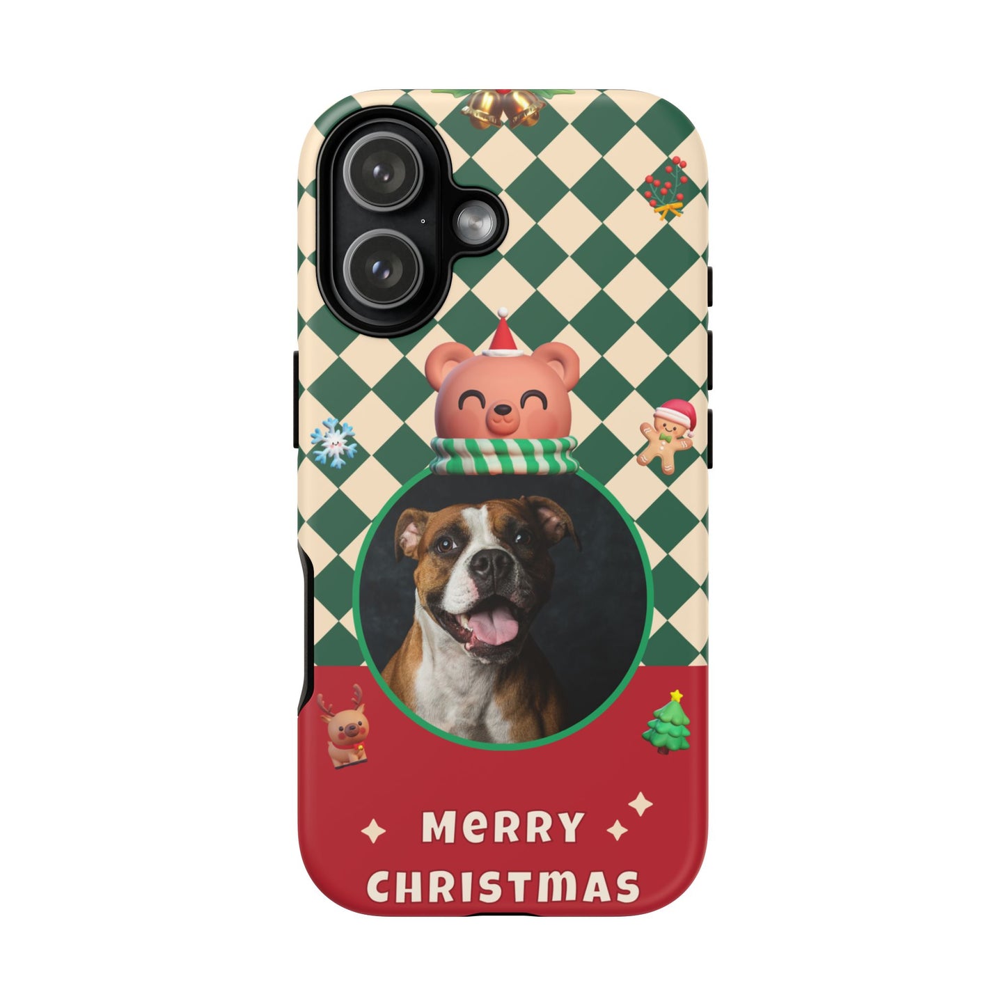 Christmas Pet Photo Phone Case — "Merry Christmas" Holiday Phone Cover
