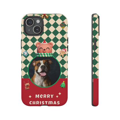 Christmas Pet Photo Phone Case — "Merry Christmas" Holiday Phone Cover
