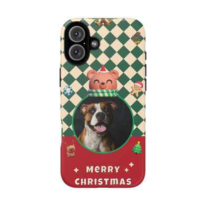 Christmas Pet Photo Phone Case — "Merry Christmas" Holiday Phone Cover