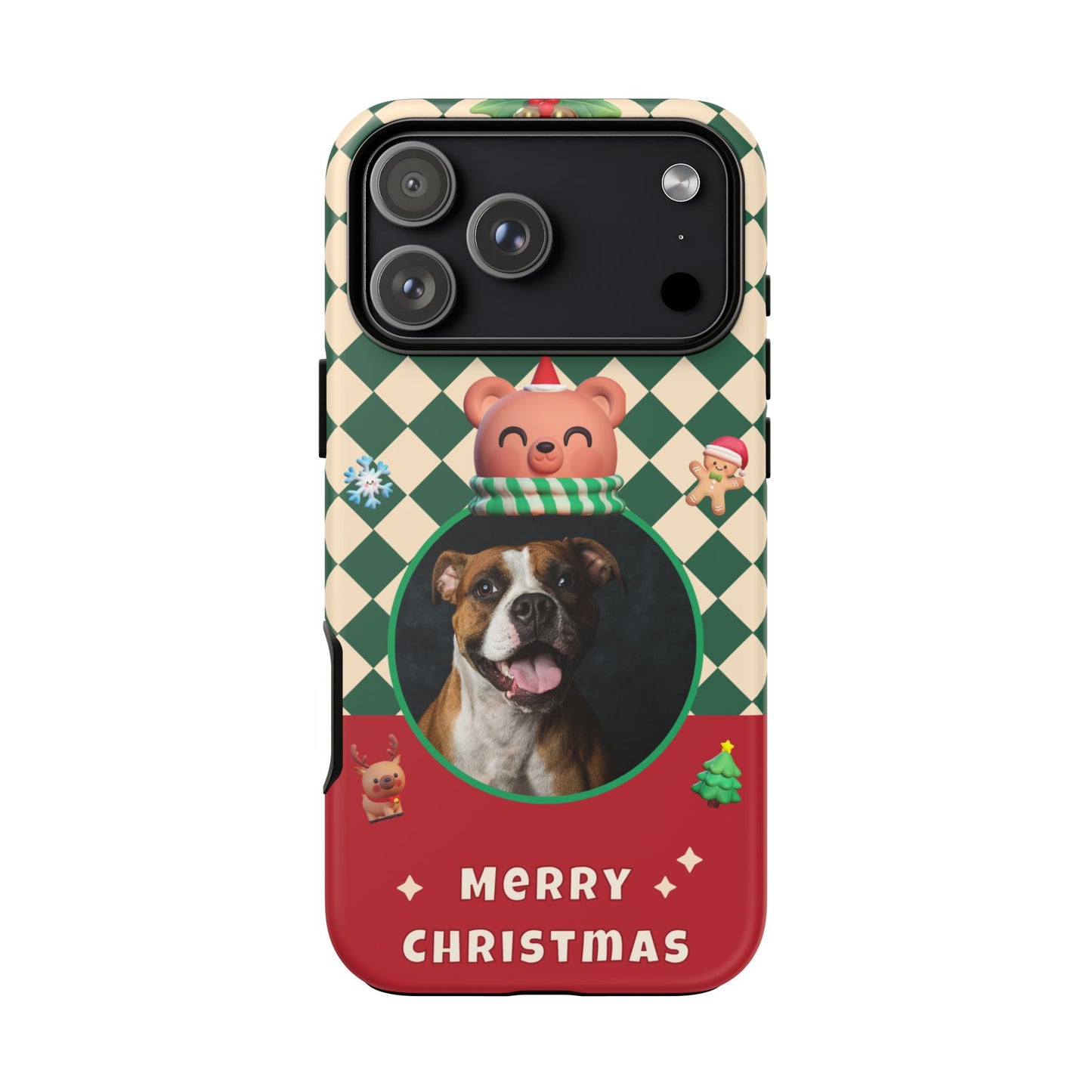Christmas Pet Photo Phone Case — "Merry Christmas" Holiday Phone Cover