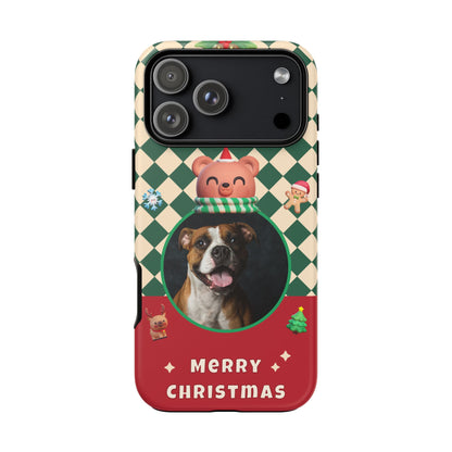 Christmas Pet Photo Phone Case — "Merry Christmas" Holiday Phone Cover
