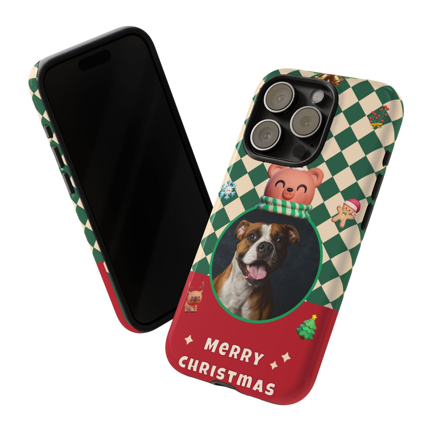 Christmas Pet Photo Phone Case — "Merry Christmas" Holiday Phone Cover