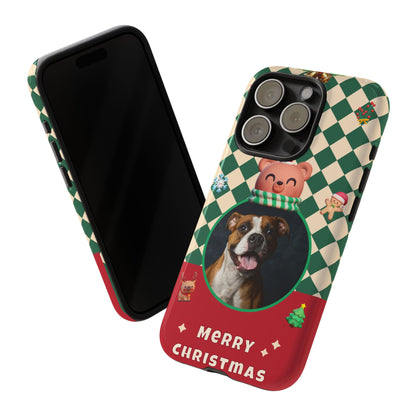 Christmas Pet Photo Phone Case — "Merry Christmas" Holiday Phone Cover