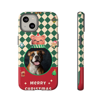 Christmas Pet Photo Phone Case — "Merry Christmas" Holiday Phone Cover